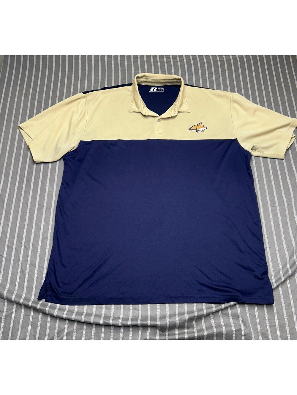 Russell brand polo shirt Montana bobcat Men's 2XL